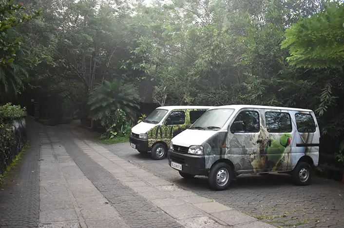 Guest transportation fleet at Wayanad resort