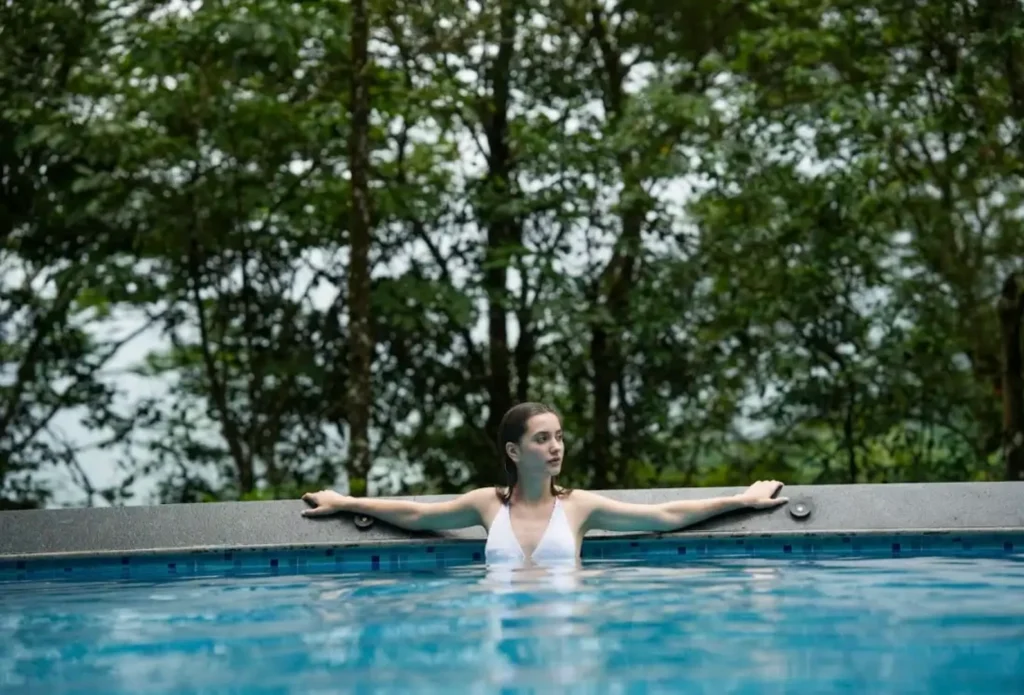 Infinity Pool at Wayanad Silverwoods Resort overlooking Banasura Lake